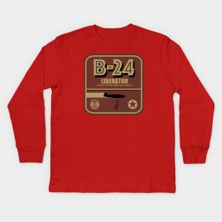 B-25 Mitchell WW2 Patch Kids Long Sleeve T-Shirt